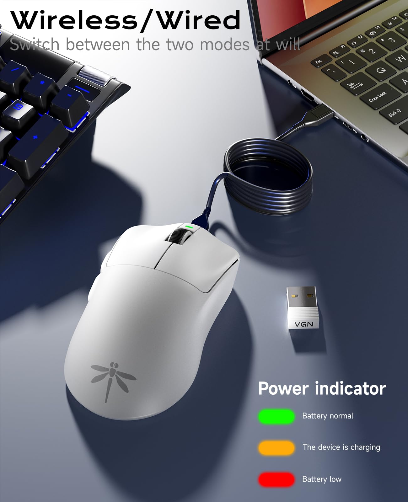 VGN F1 Pro Max Lightspeed Wireless Gaming Mouse with Dual-Mode 2.4